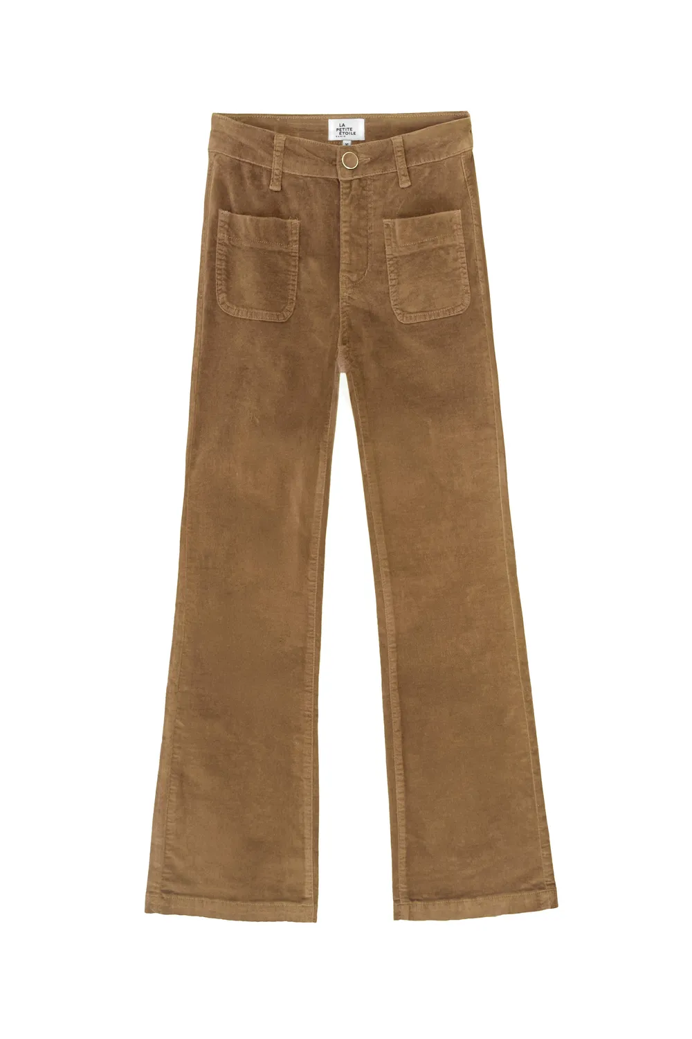 La Petite Etoile Sonny flared broek beige ribfluweel