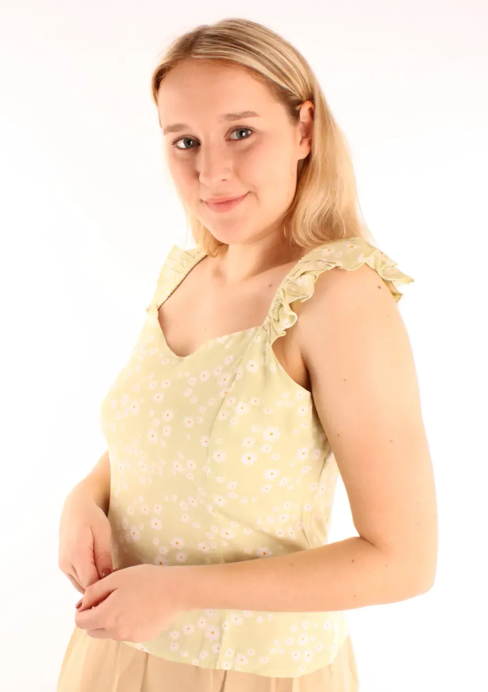 LOVEDRUNKY Bloemen top groen met smock