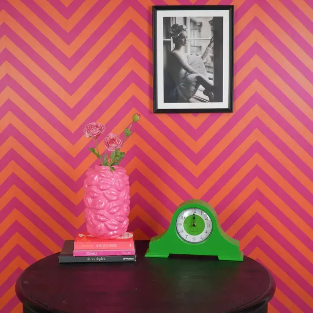 Amiek Mantel Klok groen tafelklok 36 cm kunststof