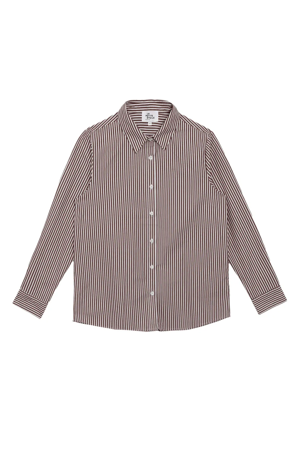 La Petite Etoile Carine blouse bruin ecru rechte pasvorm