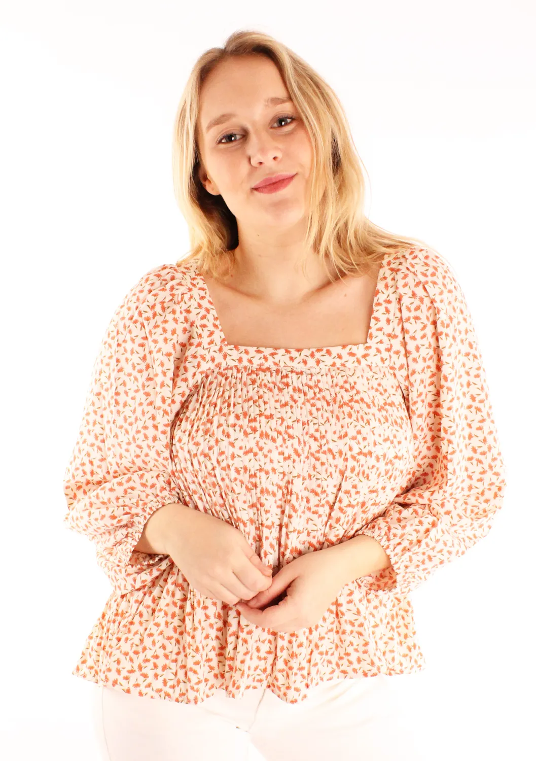 LOVEDRUNKY Blouse Plissé blouse roze bloemen
