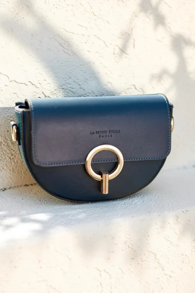 La Petite Etoile Jim leren tas marine schoudertas
