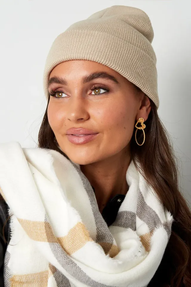Amiek Everyday Beanie muts beige prikvrij acryl