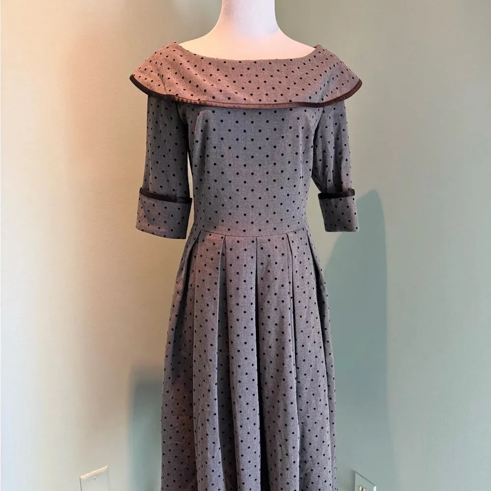 Tatyana Ice Coffee Circle Dress jurk L stippen