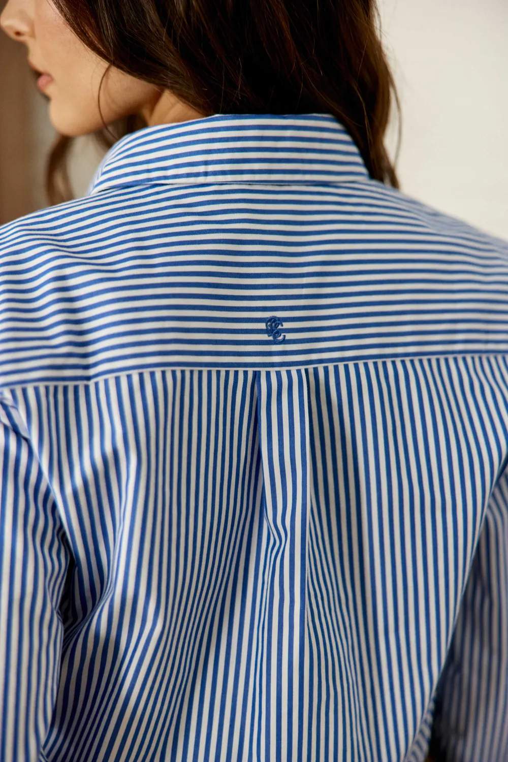 La Petite Etoile Carine blouse streep blauw ecru katoen