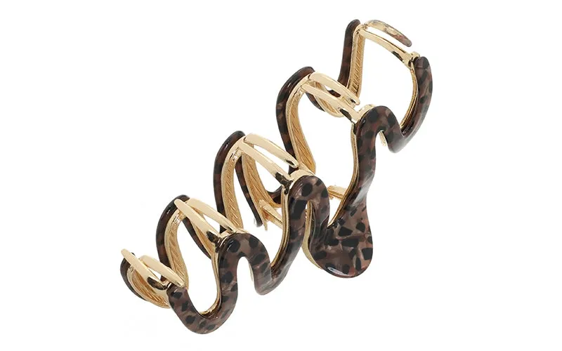 Amiek Coos Panter Haarklem khaki metaal 10 cm