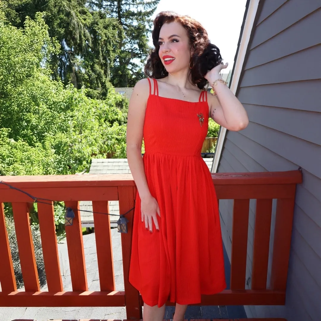Tatyana Tammy Circle jurk rood XS petite zakken