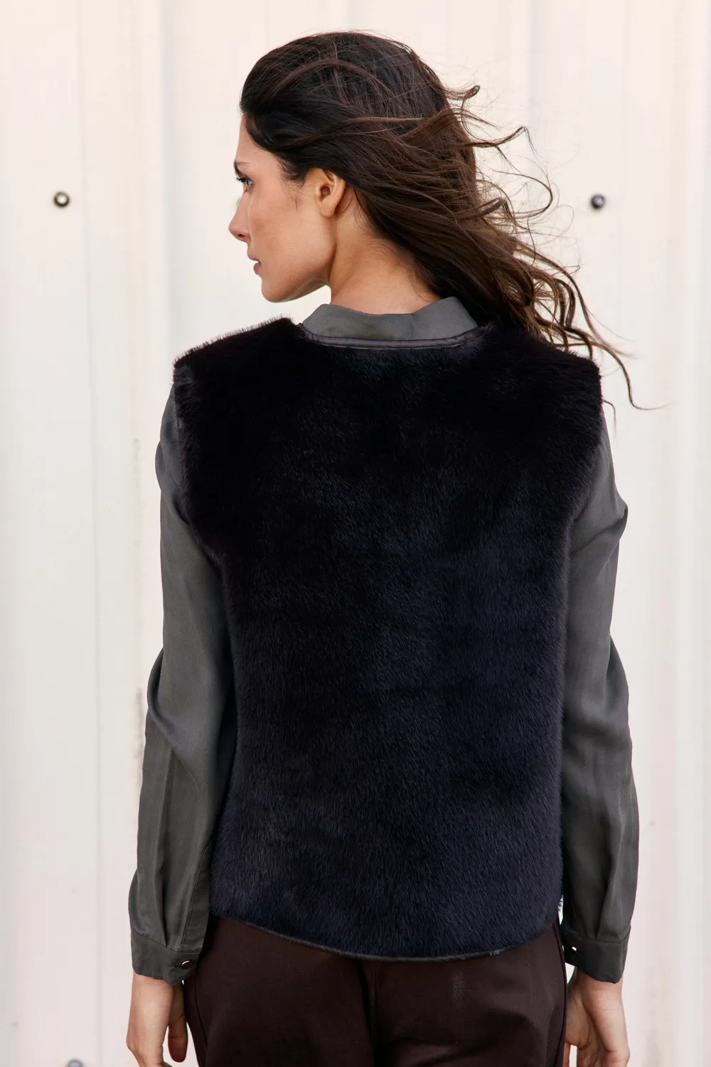 La Petite Etoile Vonia bodywarmer bruin omkeerbaar
