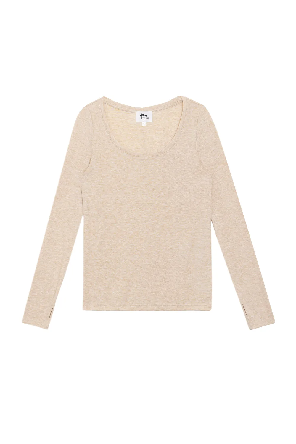 La Petite Etoile Tacy jersey top 13-beige lange mouw