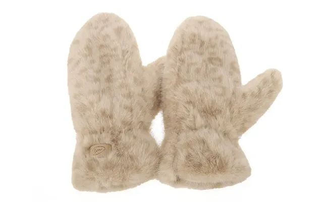 Amiek Chatel wanten naturel panter faux fur one size