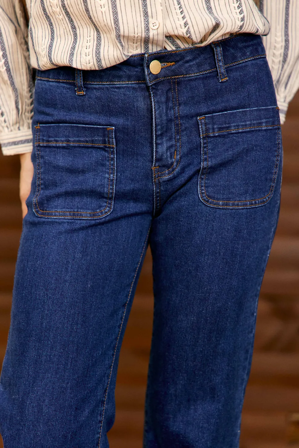 La Petite Etoile Sonny jeans flare wash blauw