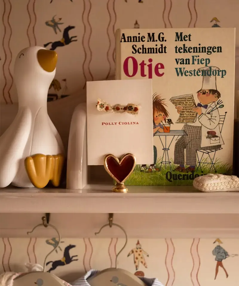 Amiek Pyar Hart Memohouder Messing 5x4x2 cm