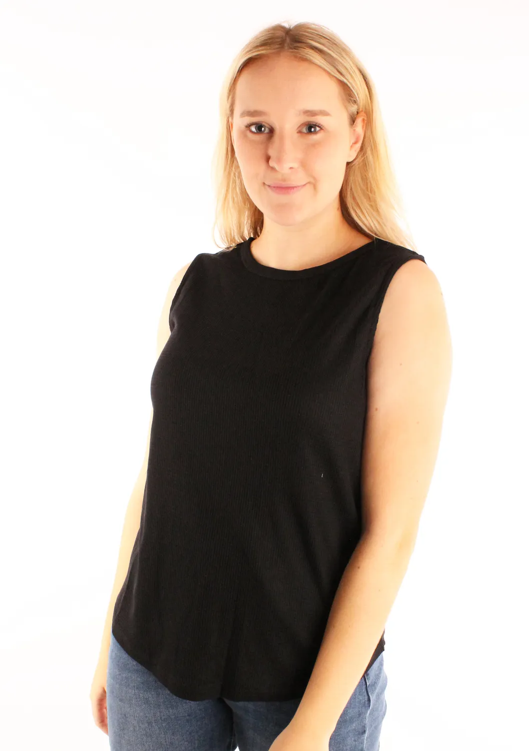 LOVEDRUNKY Structuur top zwart mouwloos
