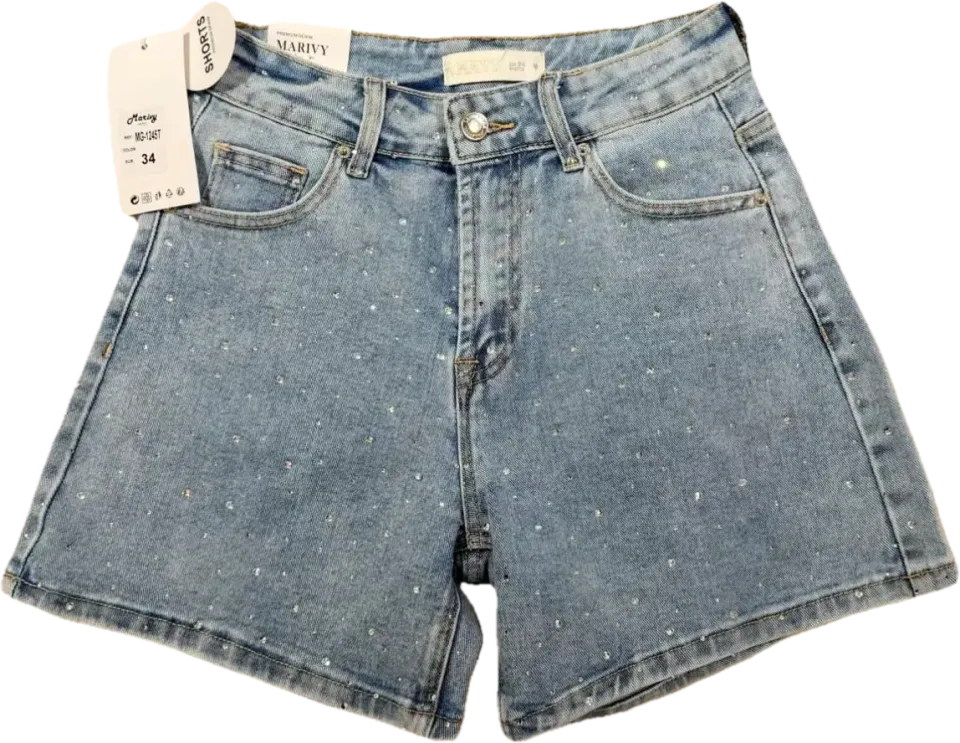 Amiek Lili Strass short stretch strass voorkant