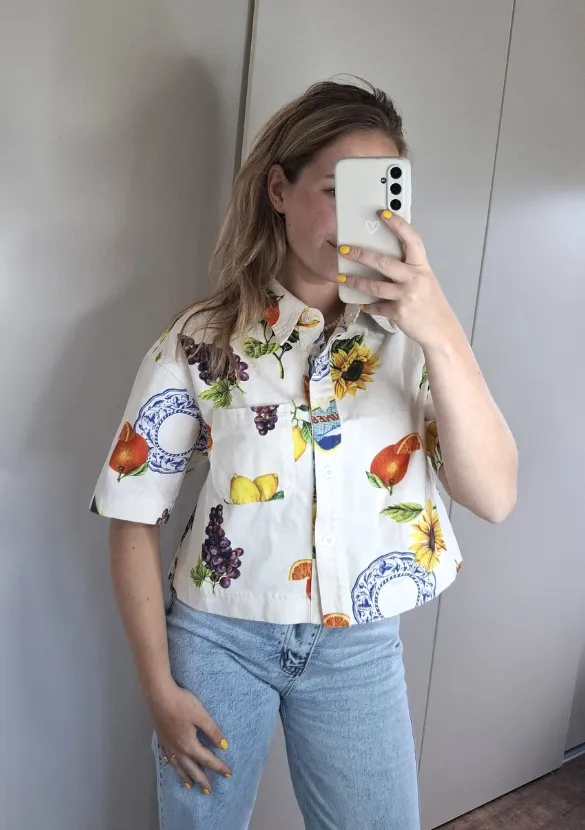 Lovedrunky Tropicana blouse wit boxy print
