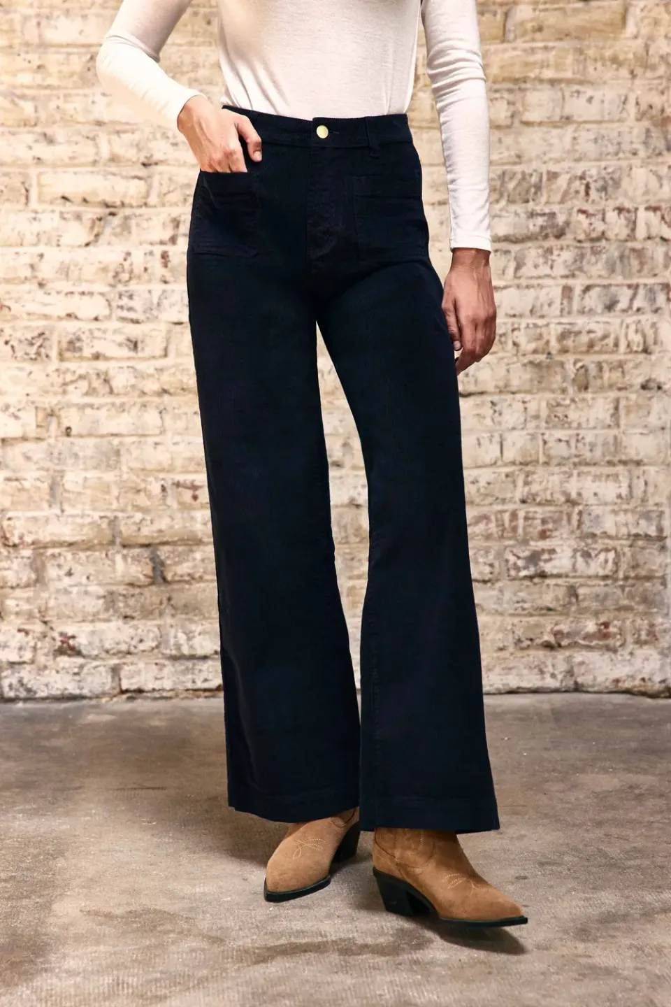La Petite Etoile Atlanty broek marine wijd fluweel