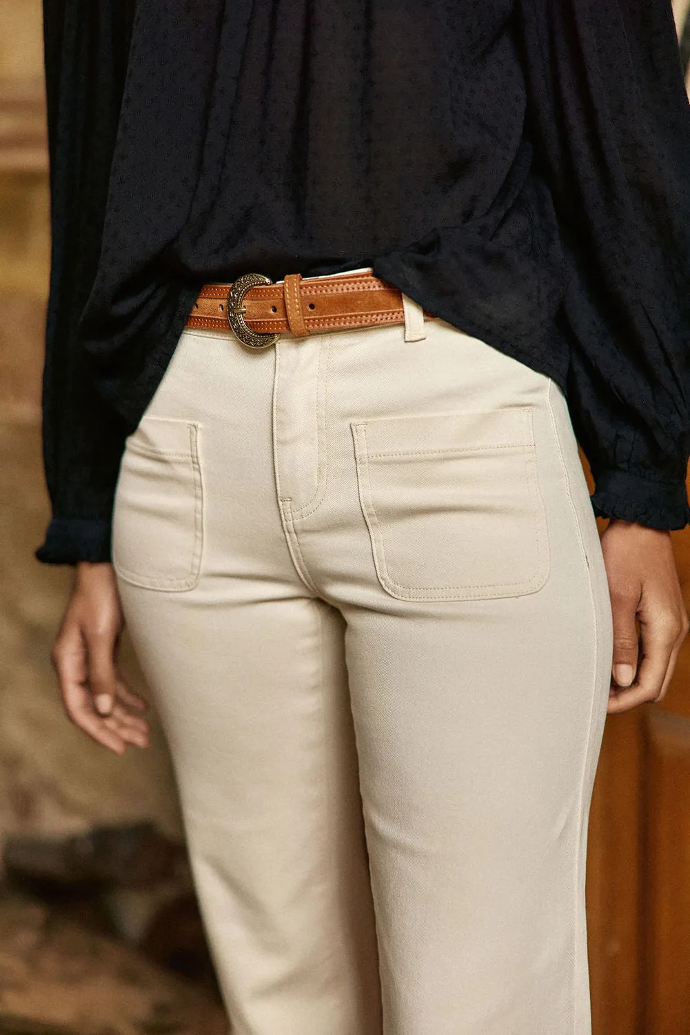 La Petite Etoile Sonny flare jeans beige