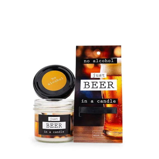 Amiek Just Beer geurkaars blond bier 18 uur