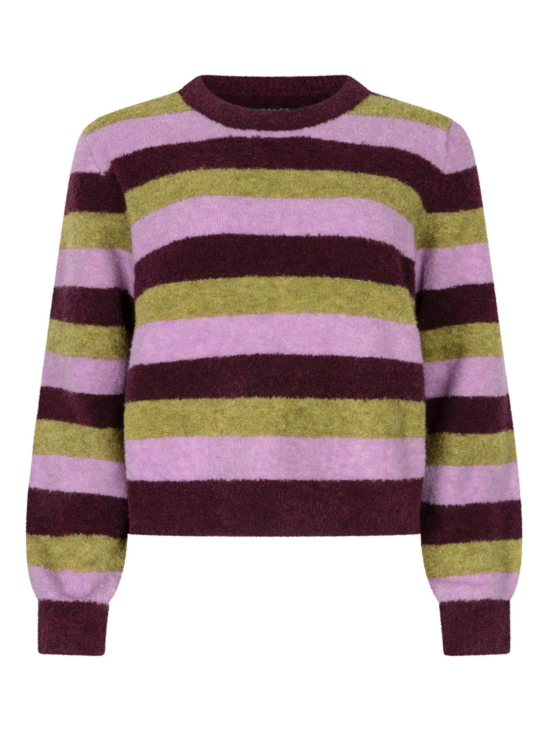 Ydence Aurora trui aubergine gestreept wolmix