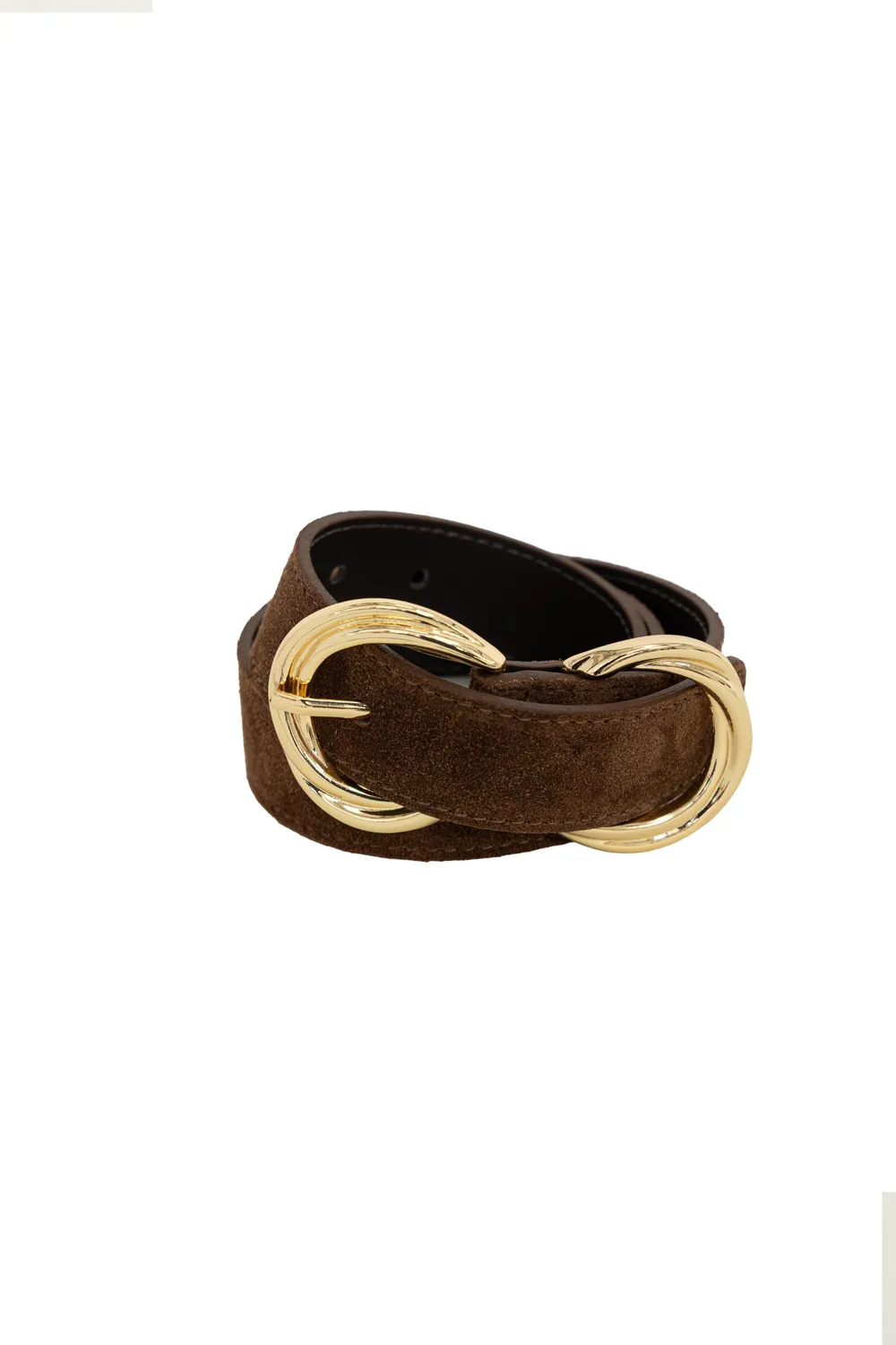 La Petite Etoile Alix suède riem bruin gouden gesp