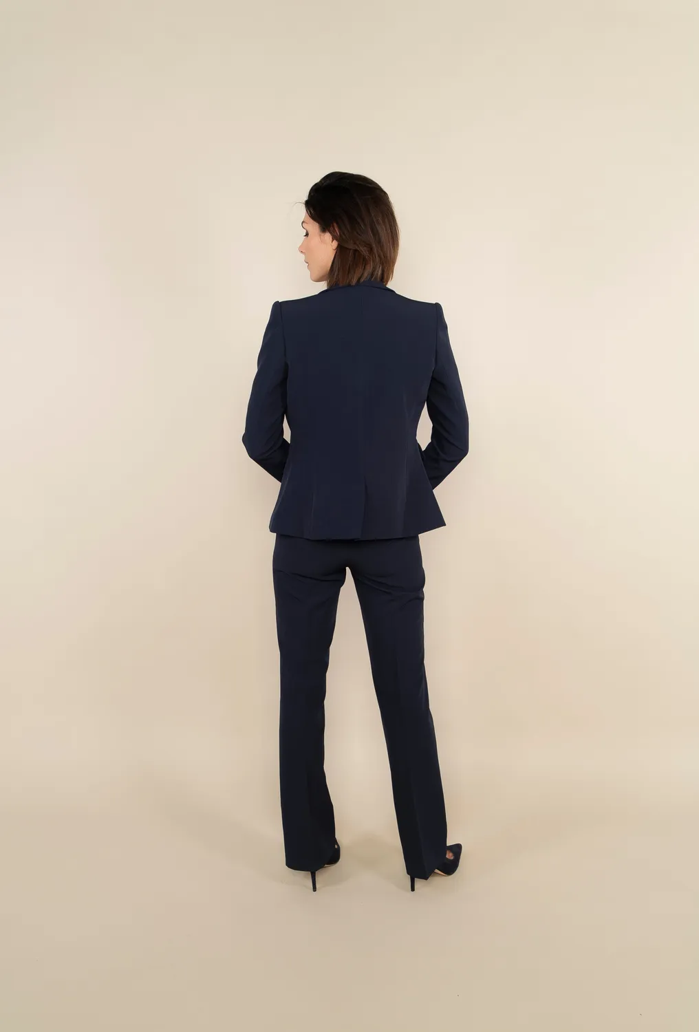 Laboutiek Blazer Short Model blazer navy split achter
