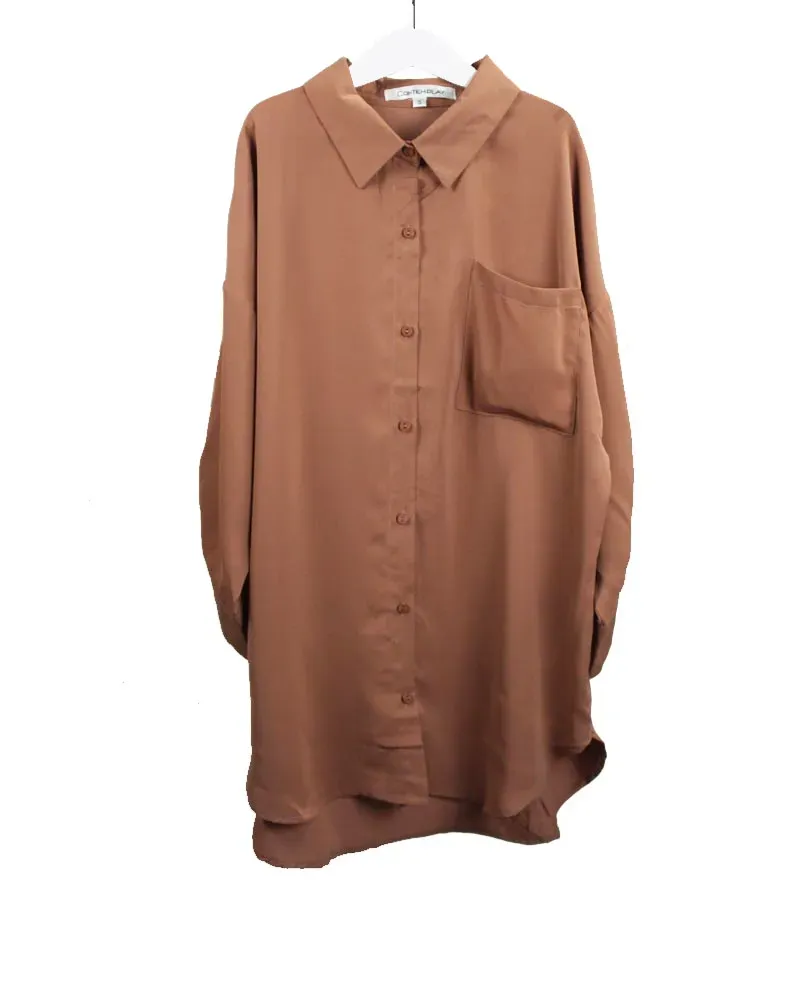 LOVEDRUNKY Blouse Brique blouse brique driekwart mouw