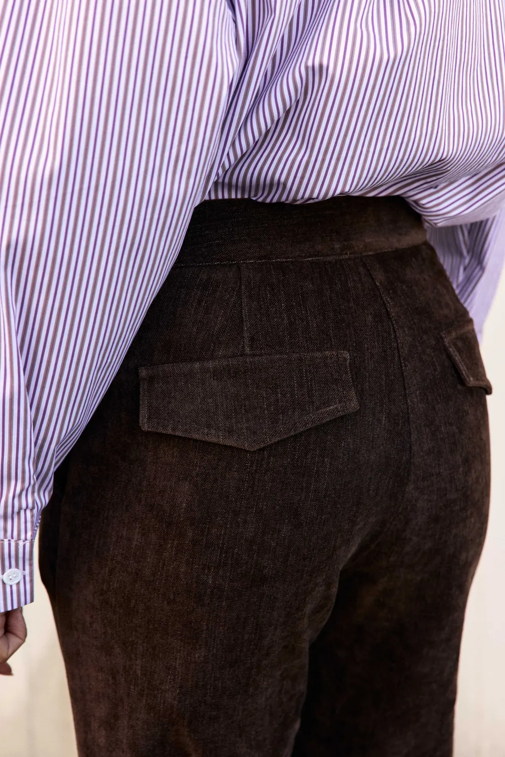 La Petite Etoile Paolar fluwelen broek kaki rechte pijp