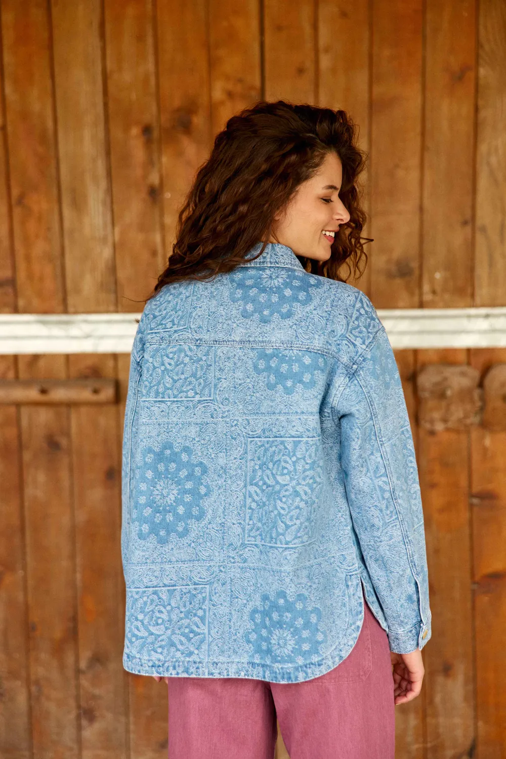 La Petite Etoile Vitalo overblouse bandana denim blauw