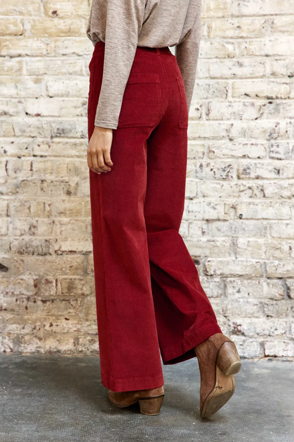La Petite Etoile Atlanty broek brique wijd fluweel