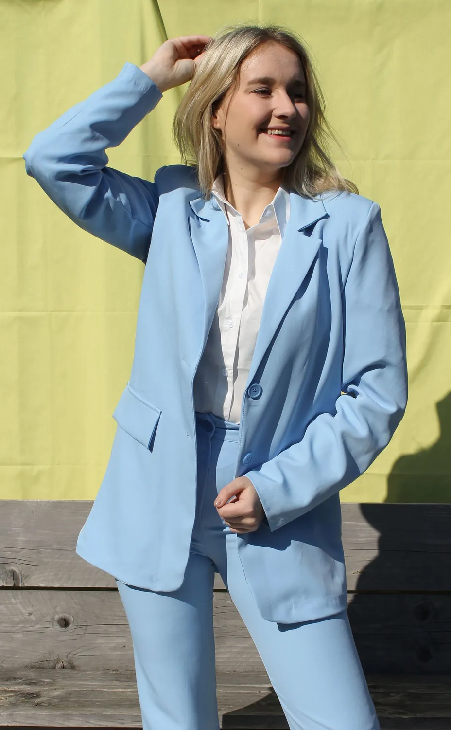 LOVEDRUNKY Chiara blazer blauw regular fit gevoerd