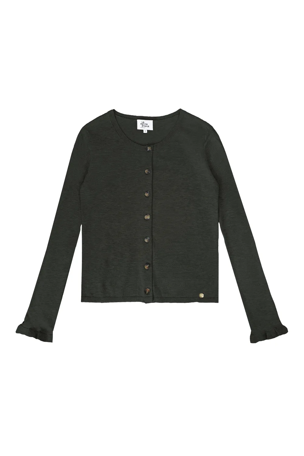 La Petite Etoile Monet vest kaki knopen ruches