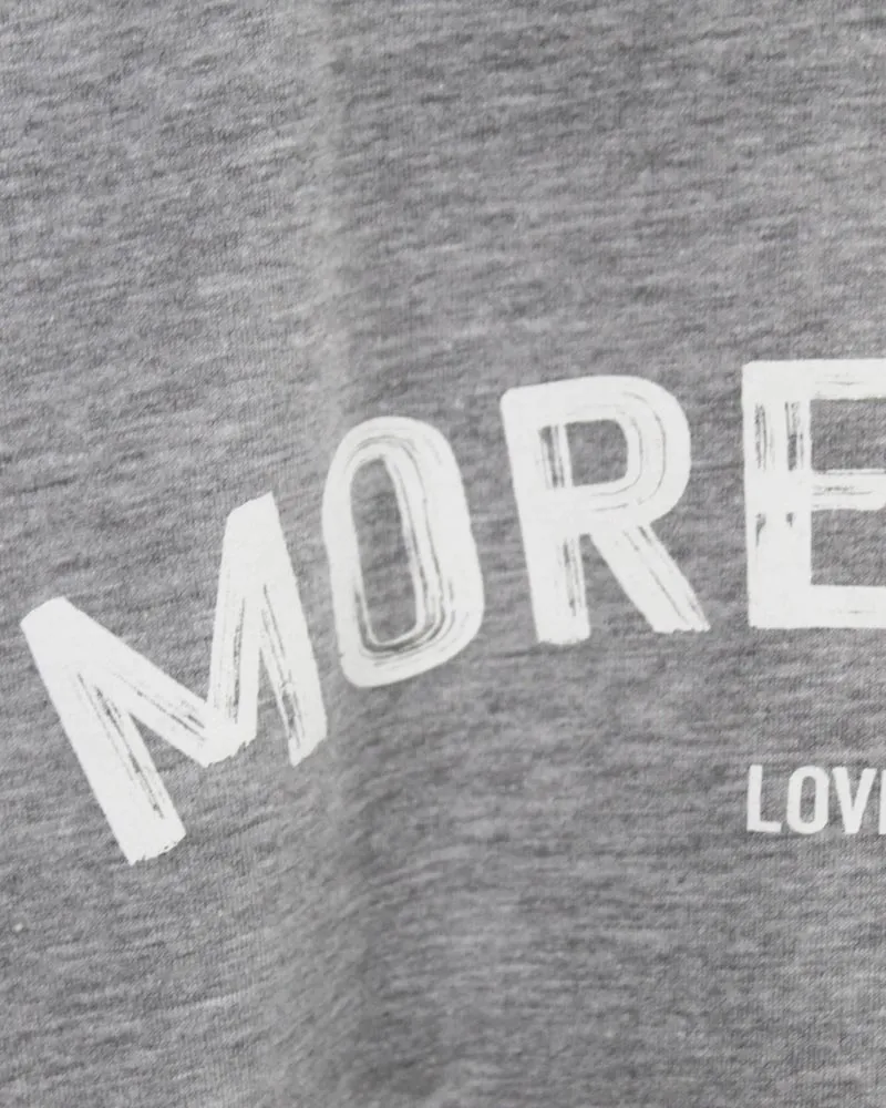LOVEDRUNKY T-shirt More Love grijs gemêleerd XS-XL