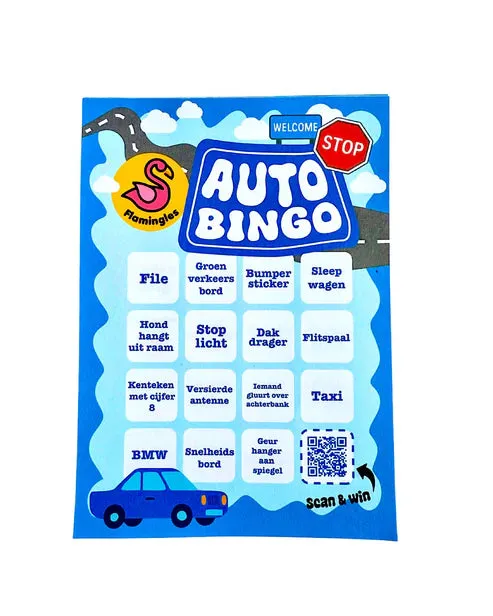 Amiek Auto Bingo reisspel onderweg
