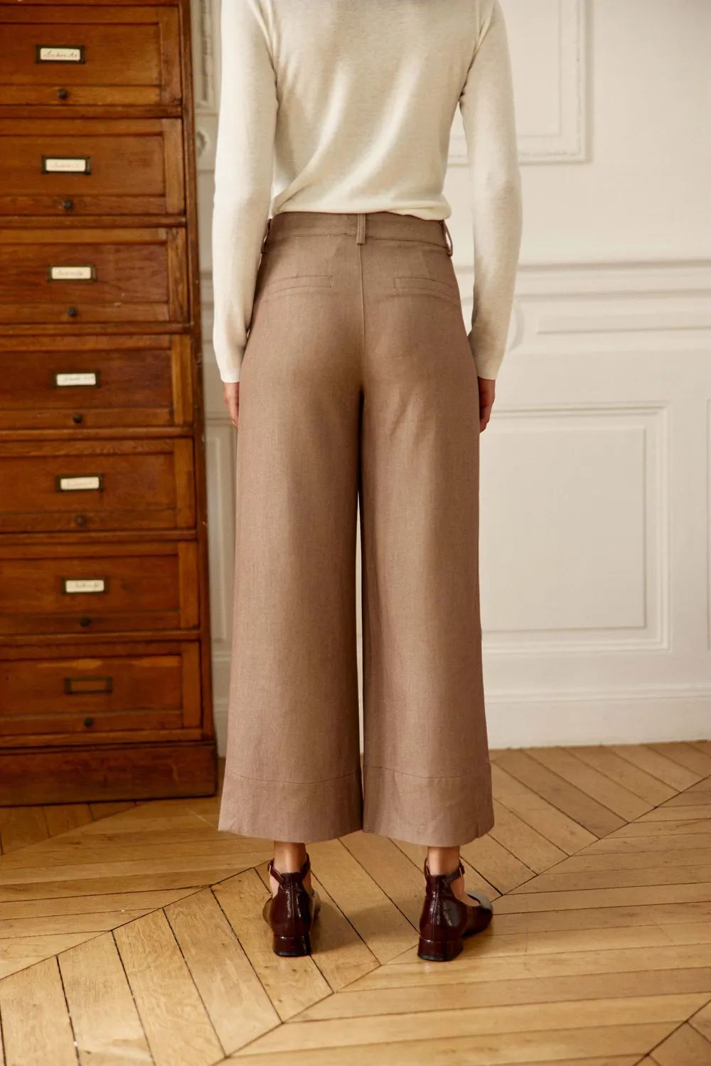 La Petite Etoile Atlanto wijde broek beige 7/8