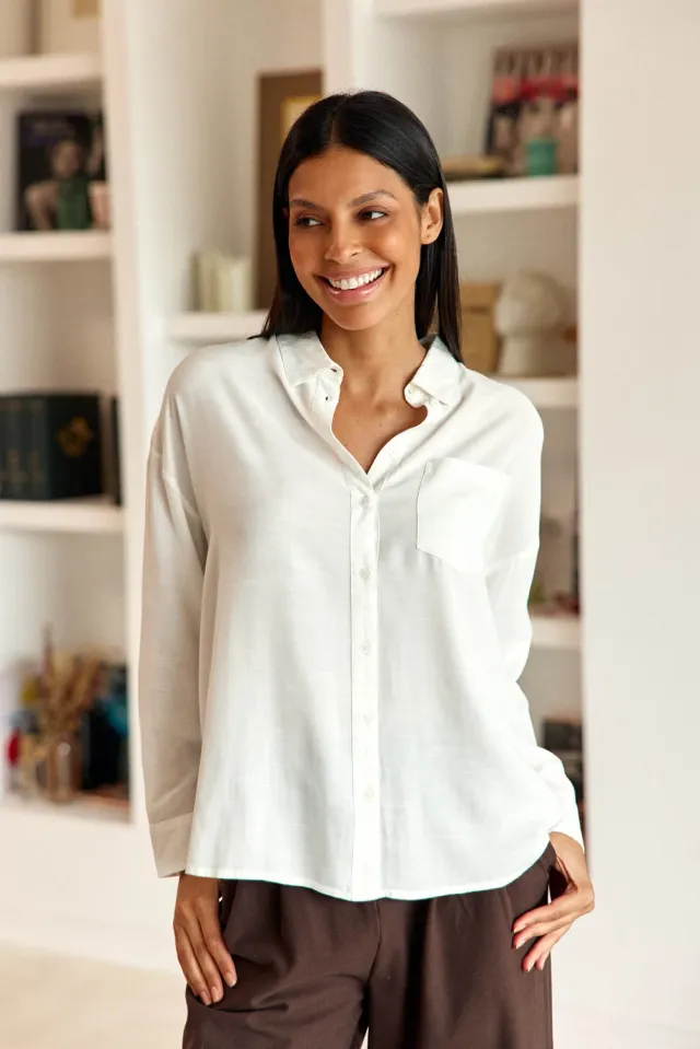 La Petite Etoile Chanice blouse ecru overhemdmodel katoen