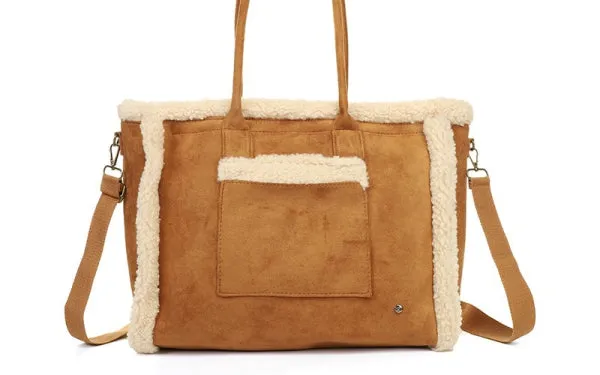 Amiek Avoriaz shopper sand 50x30cm teddy