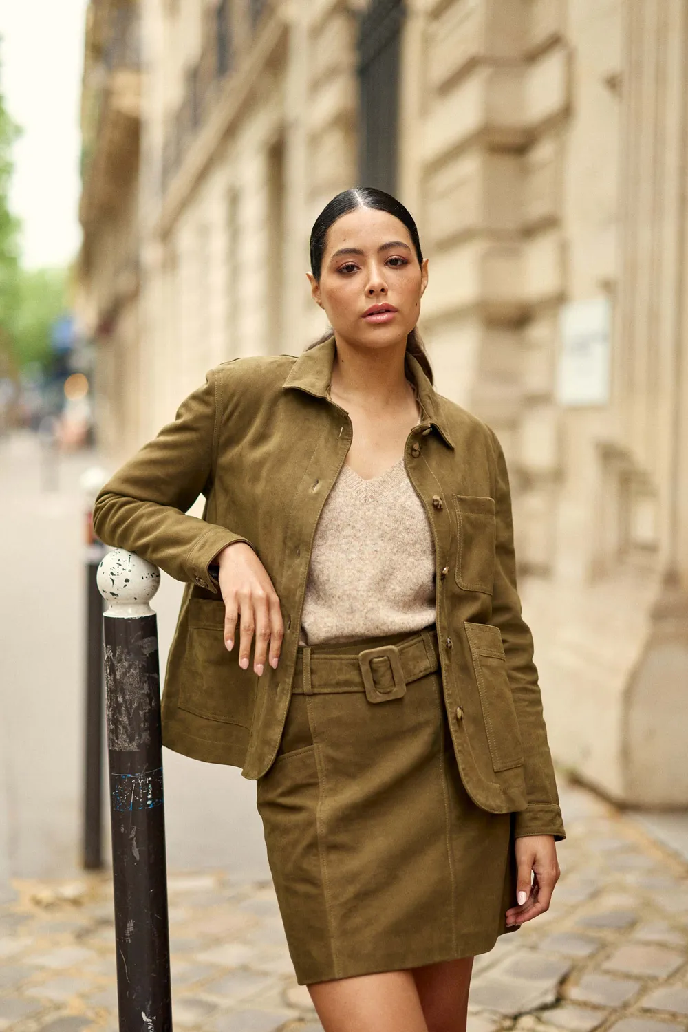 La Petite Etoile Fauline leren jas kaki