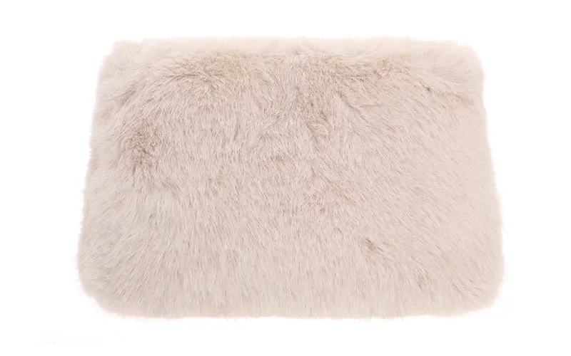 Amiek Borno make-up tasje naturel faux fur