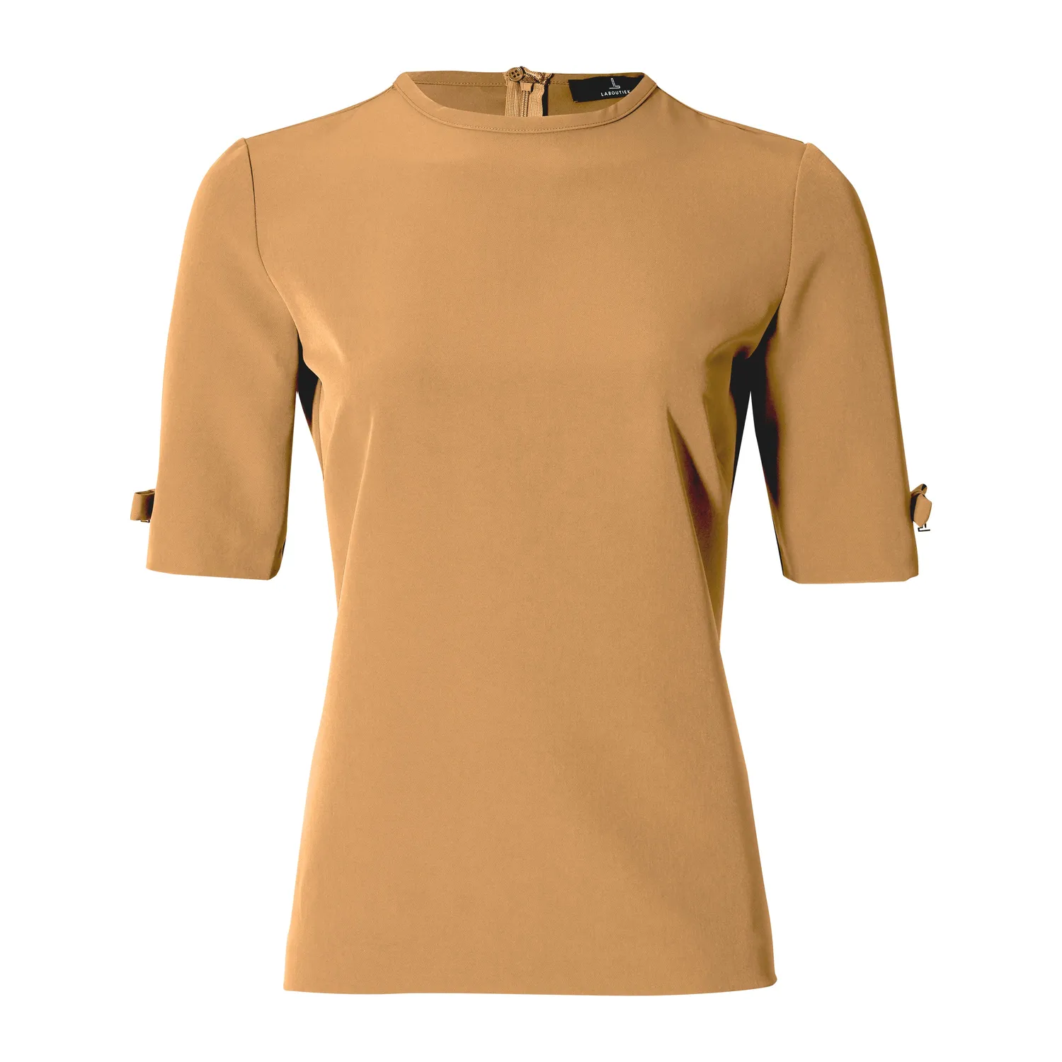Laboutiek Clean Tee with Bows T-shirt camel strik