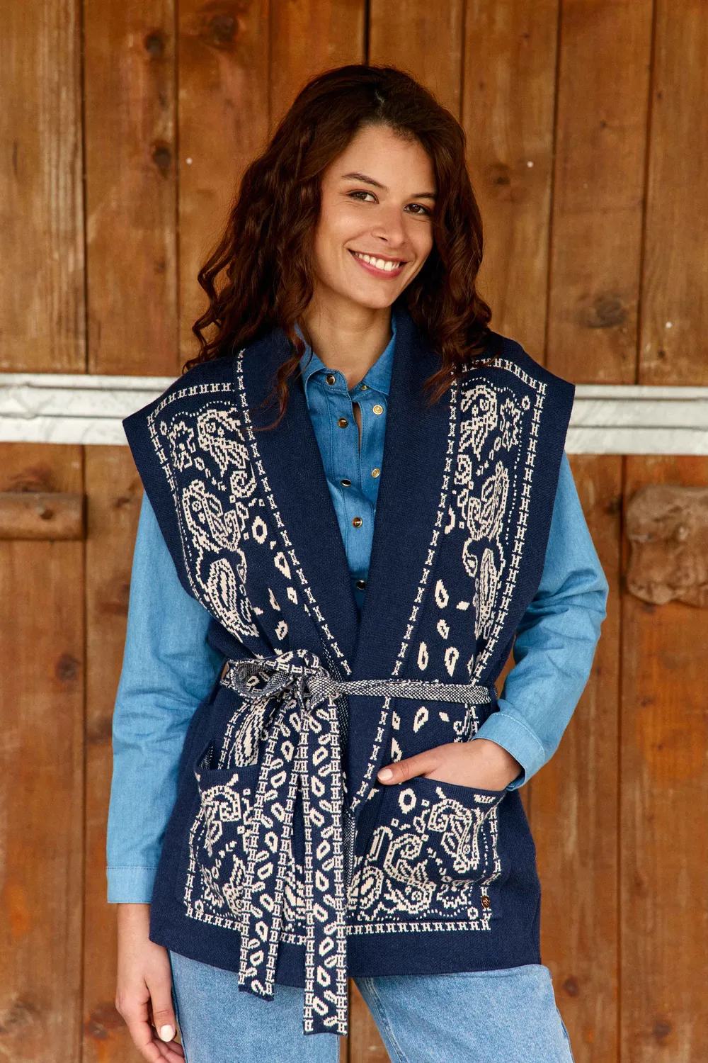 La Petite Etoile Molitor gilet marine met riem