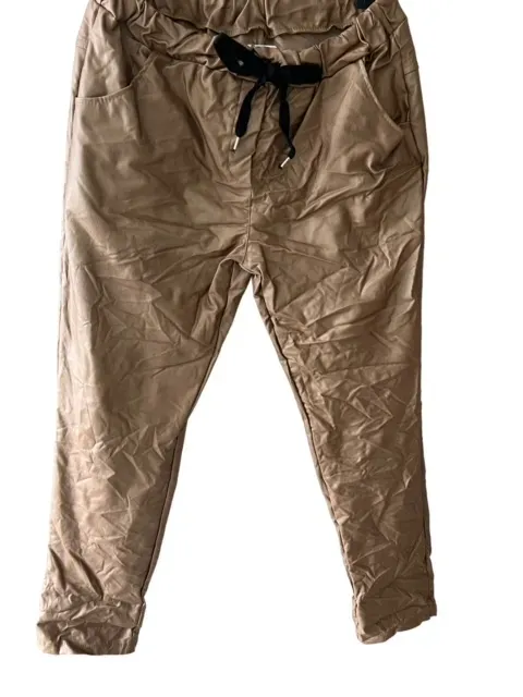 Fashion Trends Wax broek camel glans