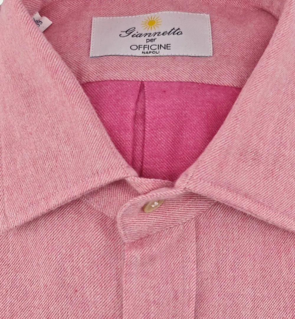 Officine Napoli FW419 A2250C overhemd roze katoen