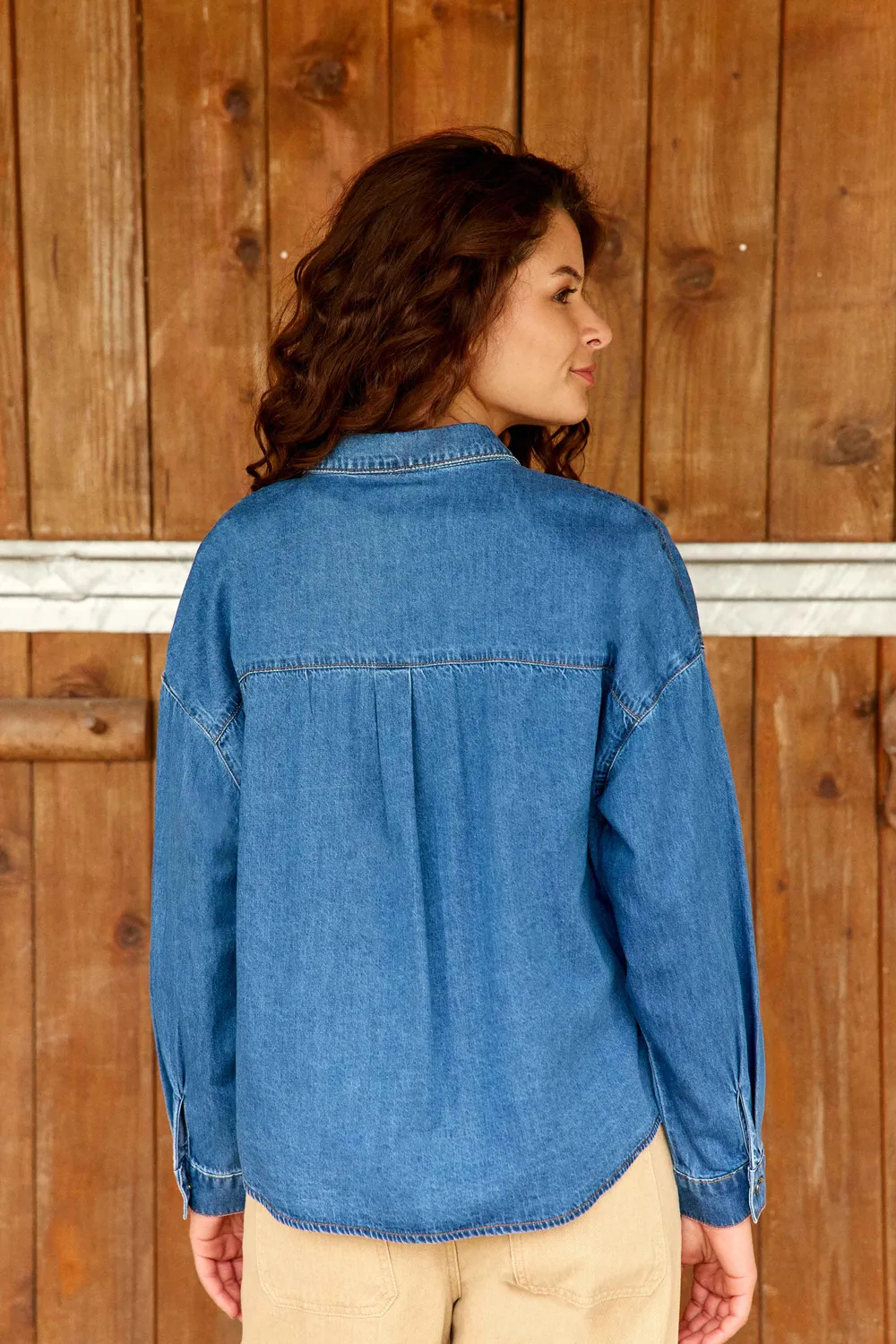 La Petite Etoile Chanico denim blouse blauw recht