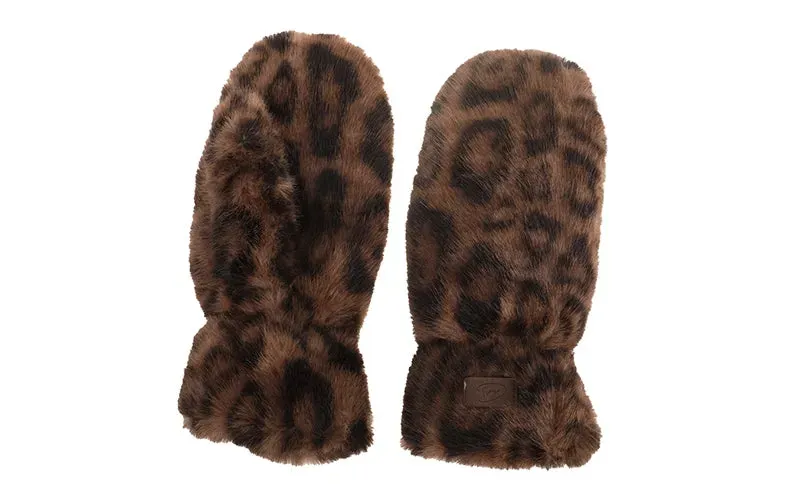 Amiek Ohau wanten panter bruin faux fur