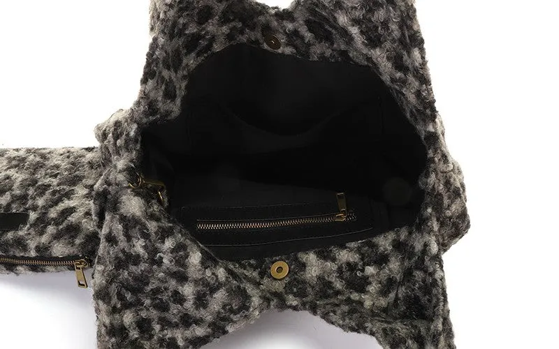Amiek Arlberg schoudertas panter black teddy