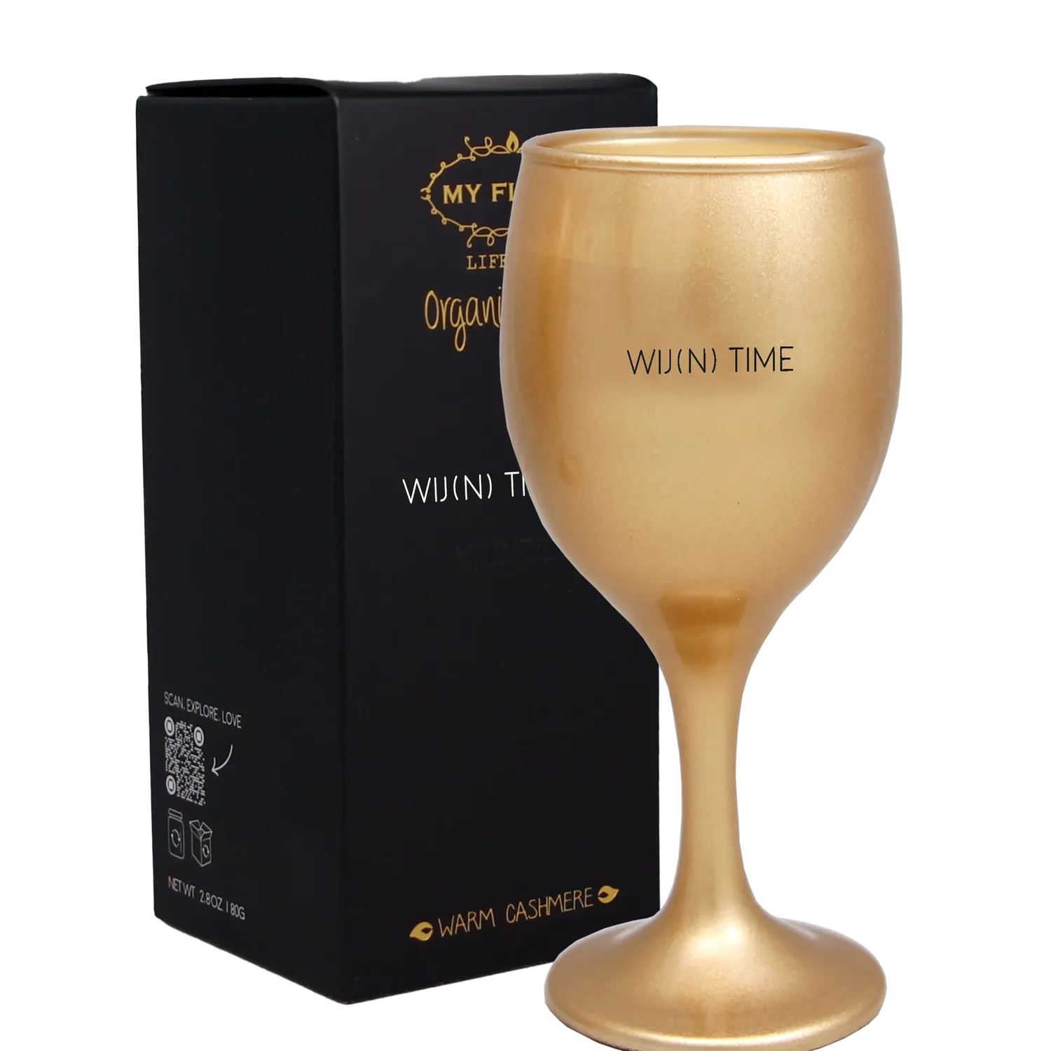 Amiek Wij(n) Time wijnglas kaars Silky Tonka 20 uur