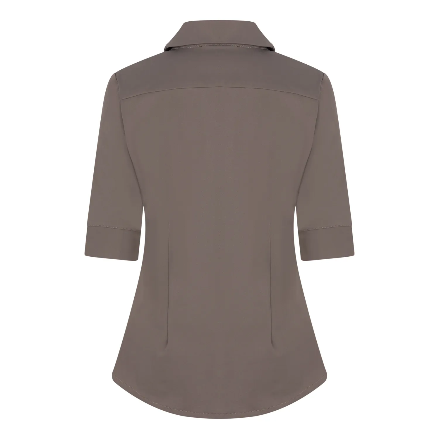 Laboutiek Ivanka Travel blouse taupe - korte mouw