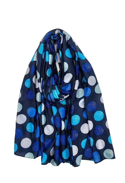 Fashion Trends Stippen Sjaal Blauw Licht