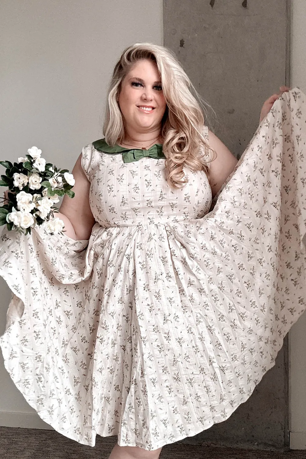 Tatyana Elizabeth Circle jurk antique floral katoen