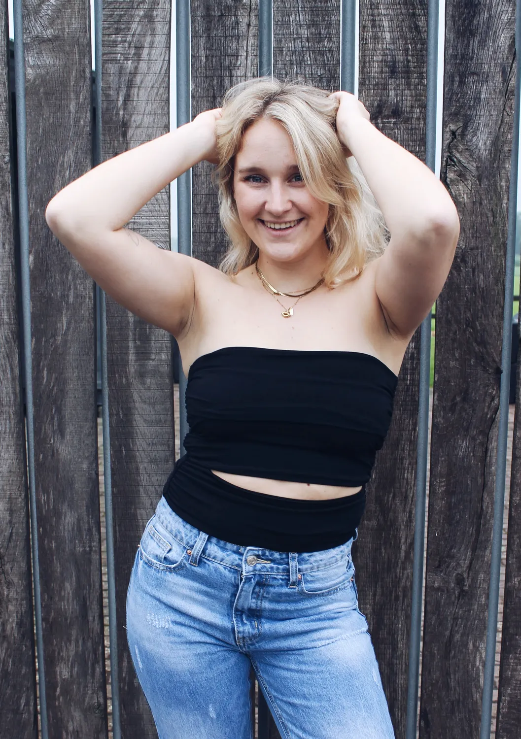LOVEDRUNKY Cut Out tube top zwart dubbele stof